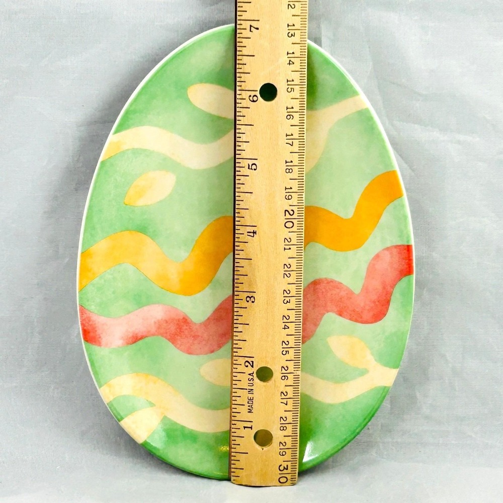 Longaberger Easter Egg Snack Plate Green Appetizers Desserts 2005 - Picture 3 of 3